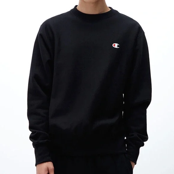 Champion Reverse Weave Crew Neck Sweatshirt Black - Picture 14 of 14